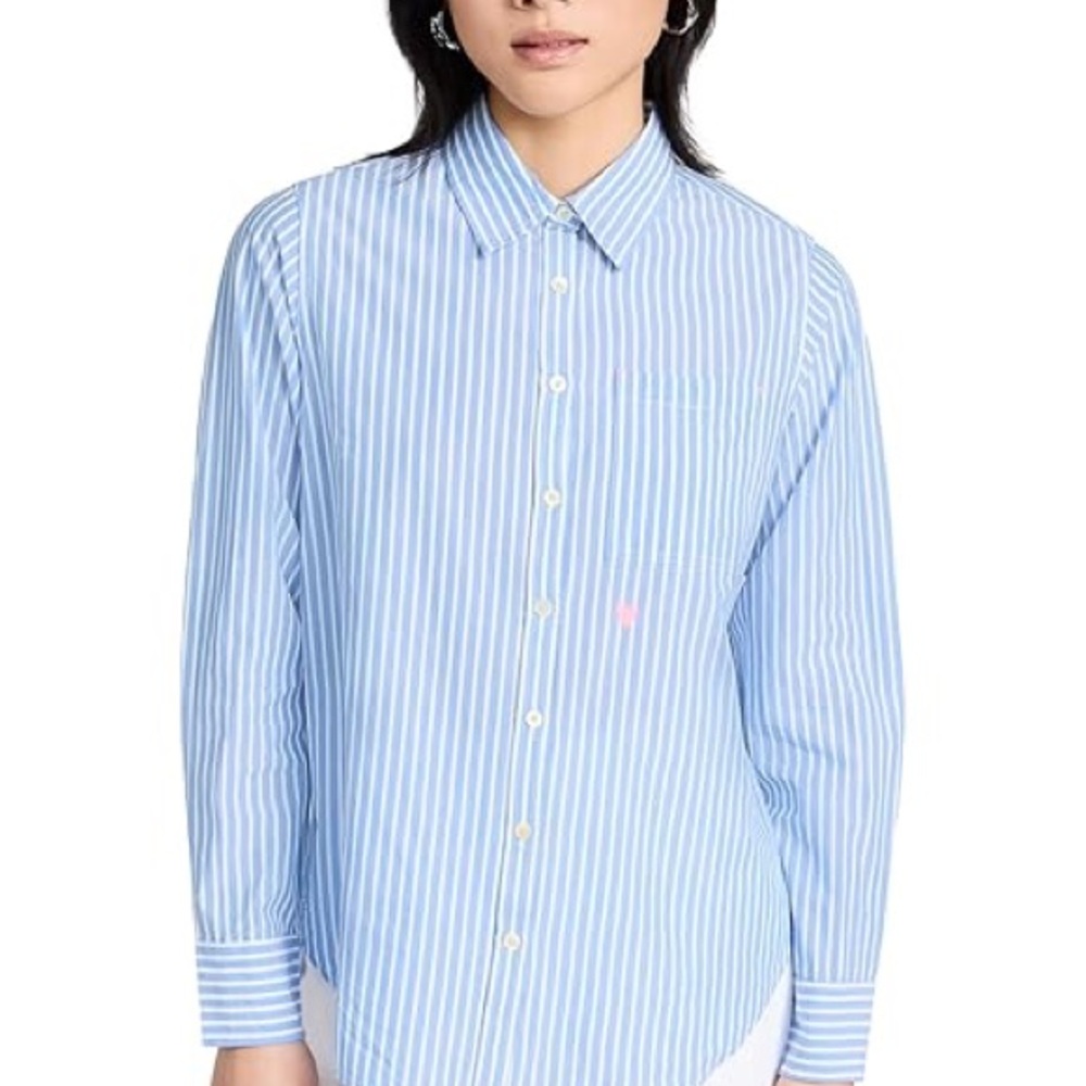 Universal Thread Blue and White Striped Relaxed Fit Shirt